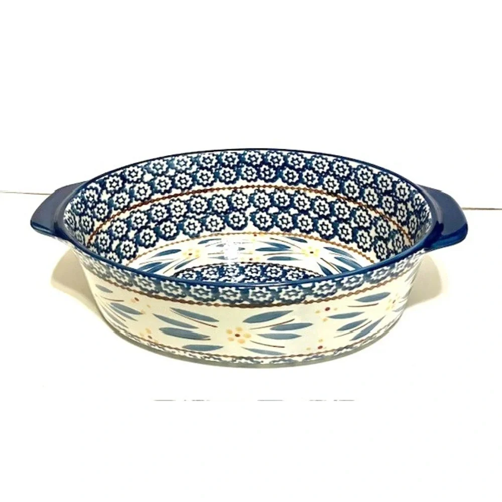 Temp-tations Presentable Ovenware By Tara Old World Blue 2 Qt Baking Casserole